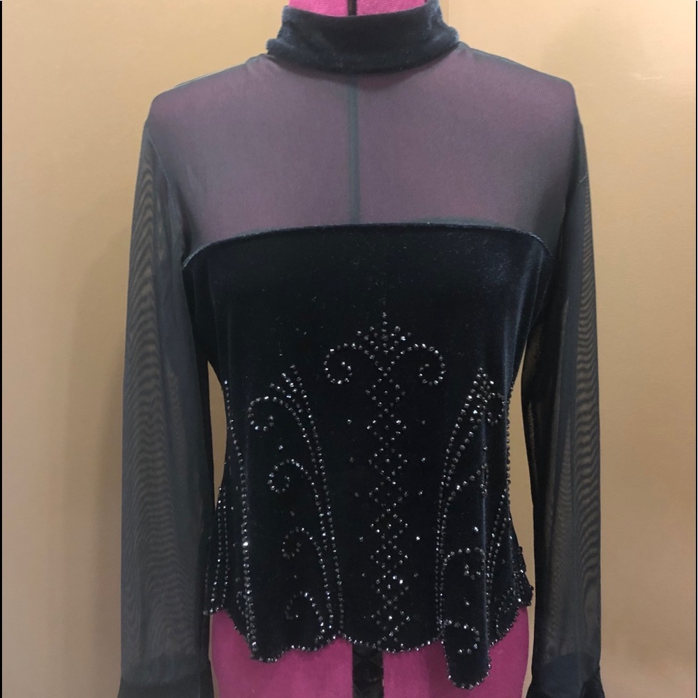 JR Nites Velvet/Mesh top